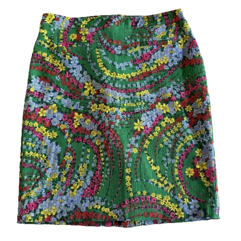 Talbots Skirt Womens 8P Multicolor Floral Knee Length Lined Retro Cottagecore
